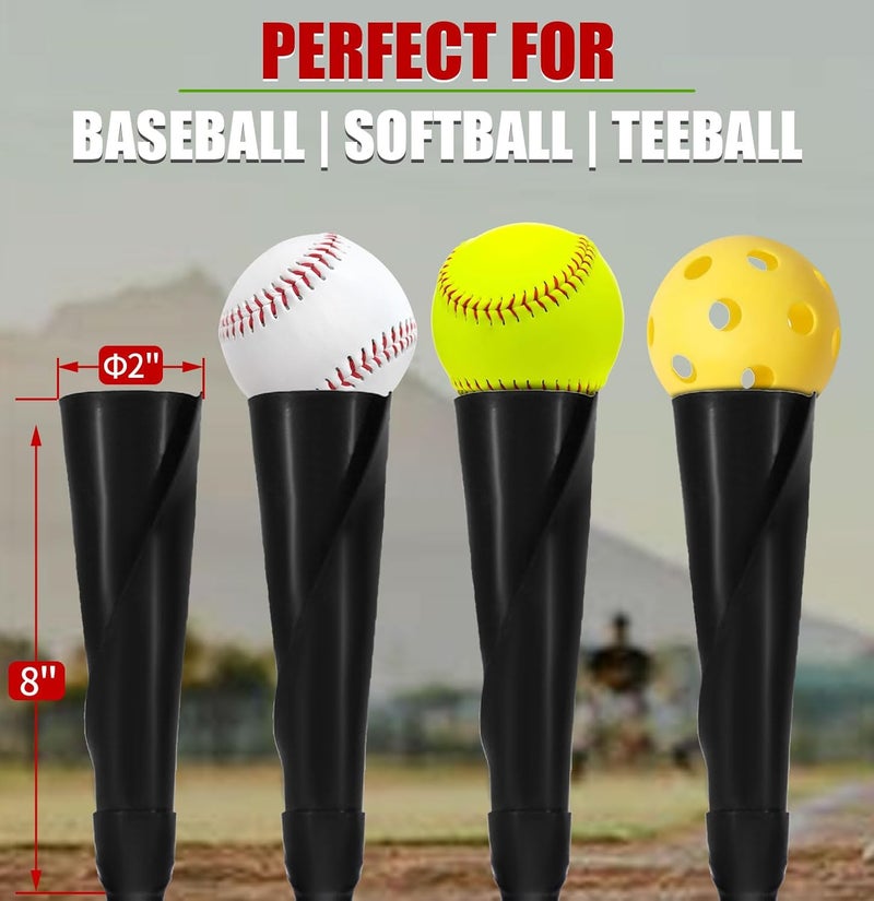 LOMGWAYS Baseball/Softball Batting Tee-(24"-46") Height Adjustable Premium Portable Baseball Tee with Removable Rubber Top and Heavy Duty Base for All Ages - Image 5